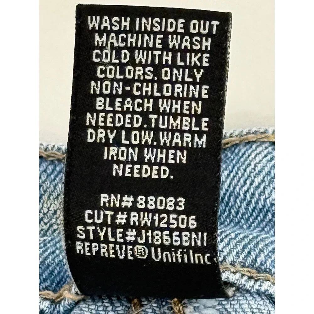 By Rewash Brand Distressed Straight Leg Jeans Light Wash Blue Sz 11/30